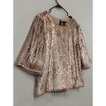 J. Crew Women’s Top Sequin Black Ribbon Zip Back Closure Gold MSRP $148 Size 8 Photo 3