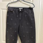 Topshop  Alien Rhinestone Mom Straight leg Jeans Black Grunge Emo Street Unique Photo 1