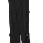 Halara NWT dark gray/black side leg suede feel pant with side buckles. Size M Photo 6