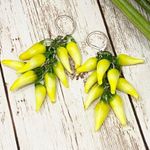 Yellow Chili Pepper Bunch Murano Glass Earrings Photo 1