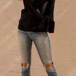 Lulus LULU’S Knot Your Average Black Tie Front Sweater Photo 0