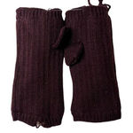 Hat Attack Burgundy Knit Fur Lined Handwarmers New Red Photo 0