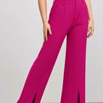 Nordstrom NEW Happily Grey Magenta Pink Wide Leg Trousers Size 7 Photo 0