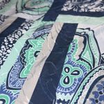 JM Collection JM‎ Collection Blue/Green Textured Paisley Blouse Size Large Photo 5