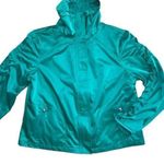 Chico's Chico’s Peacock Blue Full Zip Jacket Shirred Sleeves w/Toggle Adjust Size 2 (12) Photo 0