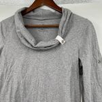Neon Buddha Gray White Knit Top Cowl Neck Roll Tab Sleeves Surf Tunic size small Photo 8