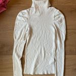 Anthropologie Size medium white balloon sleeve Bodycon mock neck top Photo 0