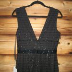 Mac Duggal 5625 Womens Black BEADED CAP SLEEVE V NECK COLUMN GOWN Dress Photo 10