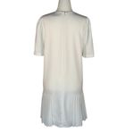 ZARA Size M White Pleated Hem Short Sleeve Midi Dress Photo 1