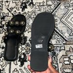 Chic Black Sandals with Silver Accents Size 8.5 Photo 4