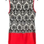 THML Shift Dress S Black Fleur De Lis Red Colorblock Sleeveless Moulin Rouge Photo 6