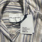 Lola Rivers NYC Lola River NYC Sz S Stripe Button Up Shirt Linen/Lyocell Blend Rolled Sleeves Photo 3