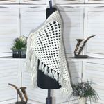 Vintage Handmade Crocheted Wool Shawl Wrap Cream OS White Size undefined Photo 4