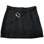 Reformation  Jeans NWT Women’s Size 28 Black Tatiana Belted Denim Mini Skirt Photo 2