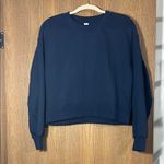 Lululemon  NWT Perfectly Oversized Cropped Crew True Navy Sz4 Photo 0