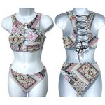 Nanette Lepore  Hannah High Neck Marrakesh Megerie Bikini‎ Set Swim Pink Size 8 Photo 2