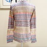 prAna  Pastel Print Organic Cotton V-neck Semi Sheer T-shirt Top Medium M Photo 2