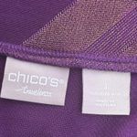 Chico's 1 Travelers Purple Open Front Cardigan Duster Metallic Gold Size 8 10 Photo 3