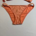 Xhilaration 2 Piece Coral & Gold Braided Swimsuit Bathing Suit Size Medium Photo 2