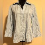 Rafaella Preloved  Blue and Green Striped Button Down size 14 Photo 0