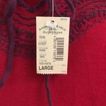 American Eagle deadstock red cropped embroidered short sleeve sweater L Photo 6