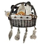 Gardeners Basket Veggies Vegetables Dangles Gift Vtg Cottagecore Grandmacore 2" Gray Photo 1