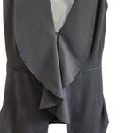 Bisou Bisou Michele Bohbot Ruffle Collared Black Vest Sleek Waist Coat Sz Small Photo 3