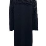 Calvin Klein Women’s Black Knit Mesh Long Sleeve Bodycon Midi Dress Photo 11