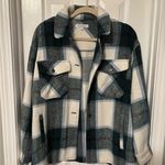 Workshop Republic Clothing  Blue and White Plaid Jacket size large Photo 0