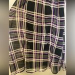 Bisou Bisou ⭐️ black and purple plaid ruffle front tank blouse medium Photo 6
