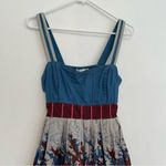 Urban Outfitters KIMCHI BLUE  UO Colorblock Bow Back Dress Blue Gray Floral 2010s Photo 4