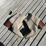 Nordstrom Grey Suede Squared Toe Zip Ankle Booties Size 10 boots Photo 8