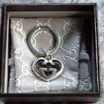 Gucci  Silver Interlocking Heart Keyring Photo 0