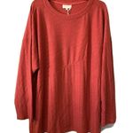MELLODAY  Womens Rose Soft Asymmetrical Rib Stretch Pullover Sweater Plus Size 3X Photo 1