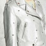 Forever 21 Silver Metallic Faux Leather Jacket Photo 2