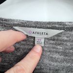 Athleta Women's Metallic Sweater Round Neck Thumbhole Long Sleeve Top Gray XS Photo 2