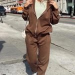 Princess Polly  RENNA TRACK PANTS BROWN size 2 Photo 0