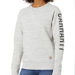 Carhartt  Relaxed Fit Women’s Crewneck Sweatshirt Gray Logo Small Photo 4
