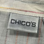 Chico's Tunic Top Women's XL (3) Striped 100% Linen Blouse Button Up Shirt Photo 2