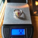 Natural Multicolor Sapphire Sterling Silver Cocktail Ring Size 6 Red Photo 5