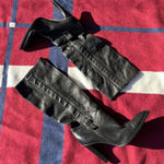 Casadei Vintage y2k  sexy classic black leather heeled scrunch boots pointed toe Photo 0