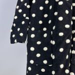 Farm Rio NWOT  Black White Polka Dot Fleece Cardigan Wool Blend Midi Coat Size L Photo 6