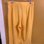 Isassi 2 piece pants suit, yellow, linen blend, USA, Vintage, size 10, large Yellow Photo 13