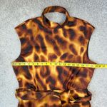 Tahari ASL Tortoise Shell Printed Midi Dress 10 Brown Photo 5