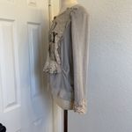 Dream Scene wild turkey bourbon lace trim sweatshirt Tan Size L Photo 7