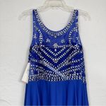JJ House Royal Blue Rhinestone Studded Prom Gown Maxi Dress Womens XXL Formal Size 2X Photo 8