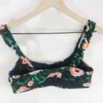 Floral Green Black Ruffle strap Bikini Top M Size M Photo 3