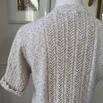 Vintage 70s British Vogue Slightly Cropped Vneck Sweater Beige XS Tan Photo 2