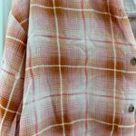 BP Plaid Crop Button-Up Shirt Pink Tan Plaid NWT XXS Photo 5