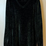 Karen Scott Sweater 3X Green V Neck Plush Velvet Long Sleeve Blouse Pullover # Photo 0